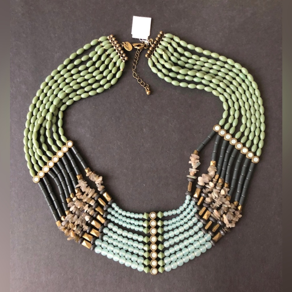 Lia Sophia multiple strands beaded stone necklace jewelry new with tags